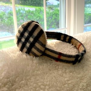 Tan cashmere Burberry earmuffs